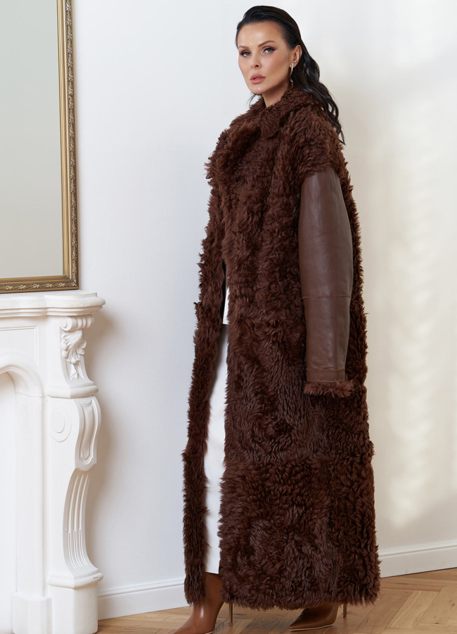 Двухсторонняя натуральная дубленка модель № 28425 в рассрочку