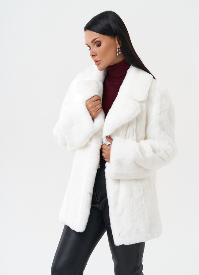 Шуба из меха кролика модель № 28139 универмаг малина