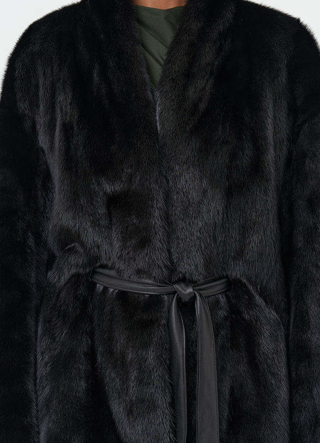 Норковый жакет черного цвета модель № 31179 в рассрочку