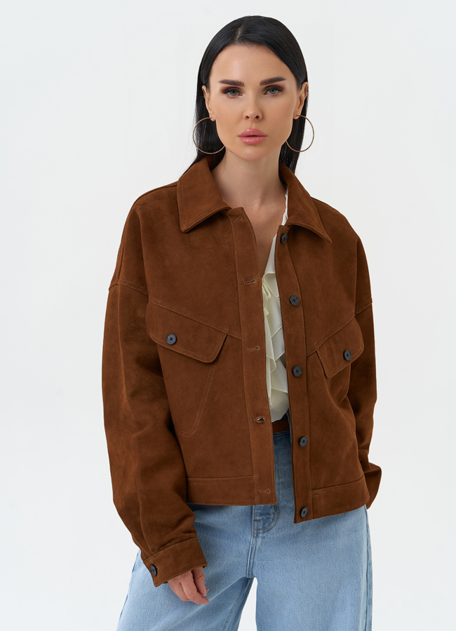 фото Женская куртка из натуральной замши модель № 30320