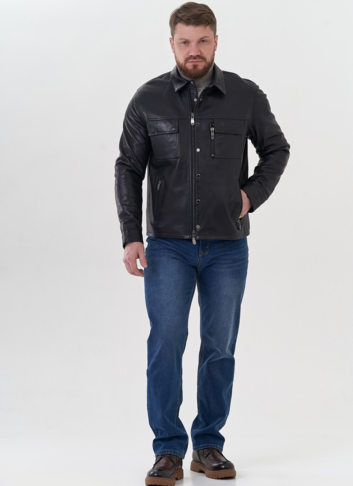 Мужская куртка "рубашка" из натуральной кожи