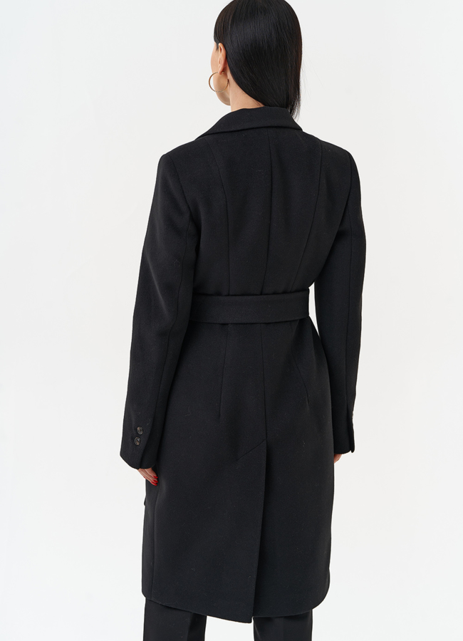 Женское двубортное пальто с поясом модель № 29892 в рассрочку