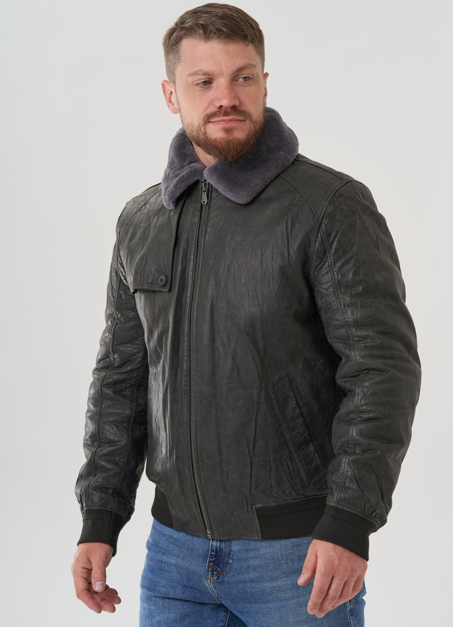 фото Мужская куртка из натуральной кожи  модель № 82308