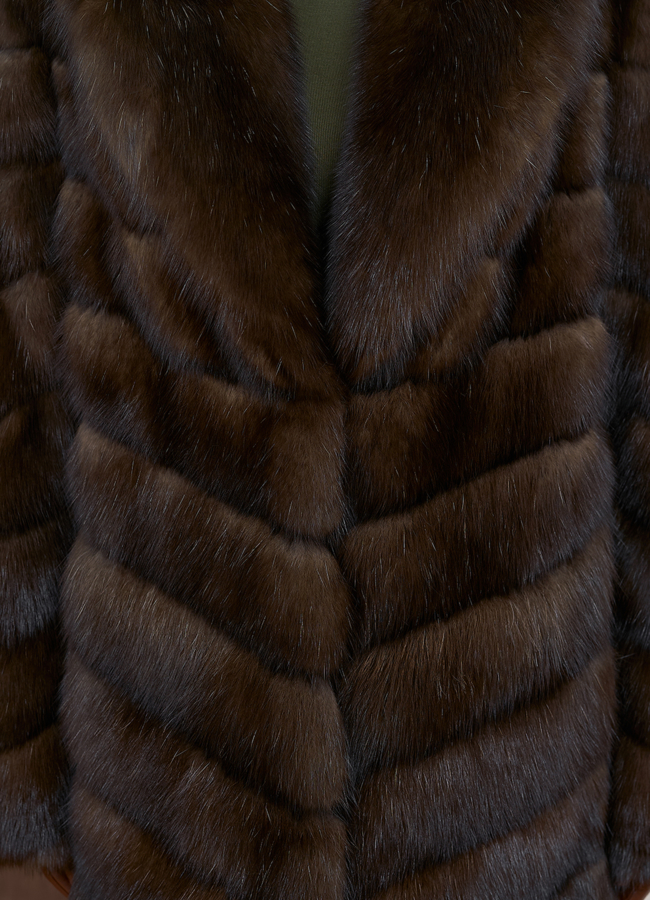 Женская шуба из соболя с воротником шаль модель № 31772 универмаг малина