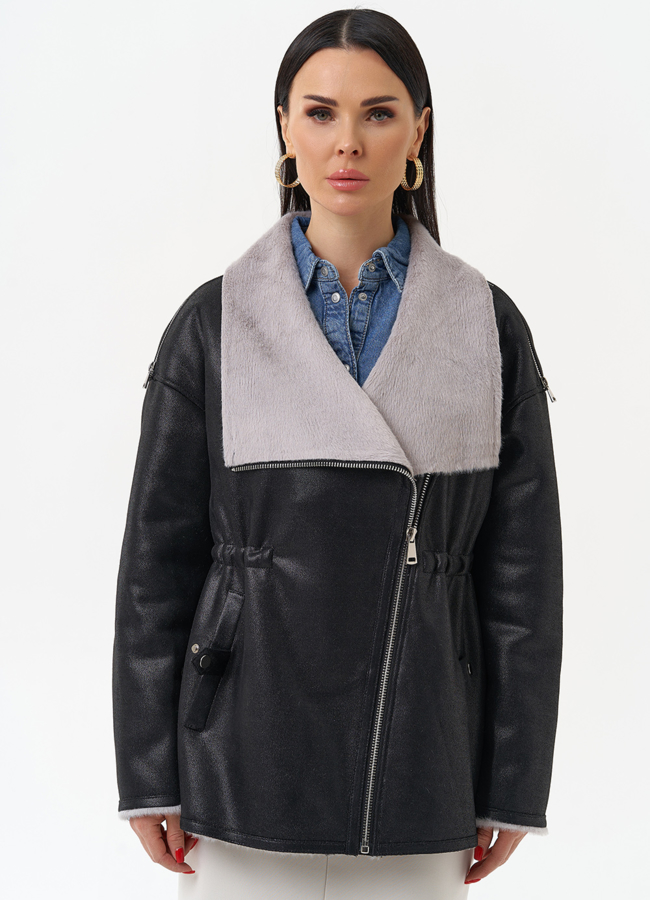 фото Женская дубленка из эко замши  модель № 29982